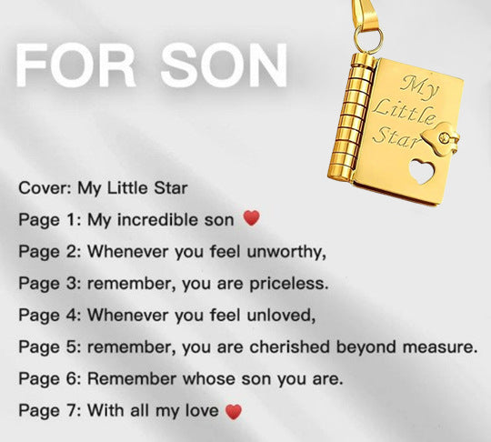 🔥🔥Náhrdelník My Little Star Book pro dceru, dárek k narozeninám, promoční šperky z lásky
