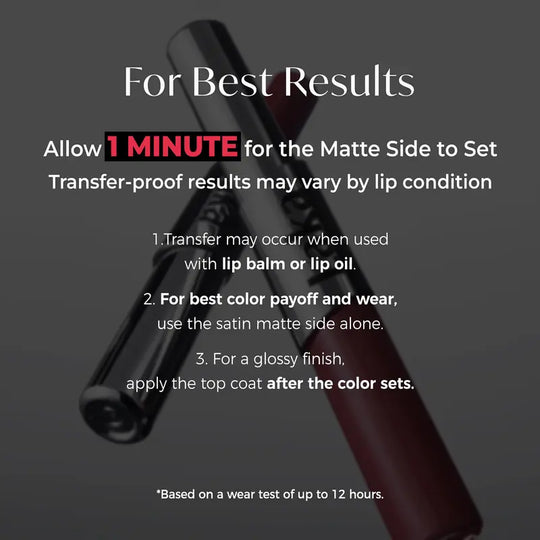 Perfect Twin Lip — Dual-Ended Liquid Lipstick with Velvet Matte Color and Glossy Shine