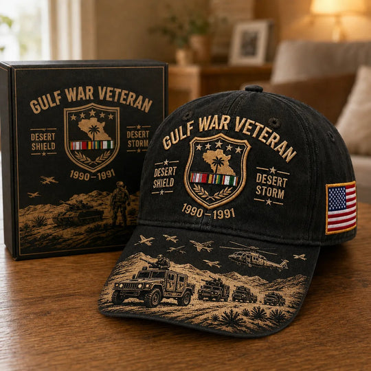 Gulf War Veteran Desert Shield & Desert Storm Commemorative Cap