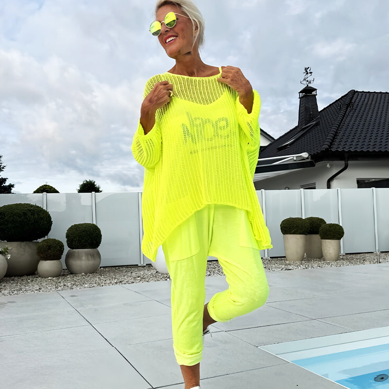 🌞Sommerangebot 50 % Rabatt🌸Damen Jumpsuit mit Buchstaben-Print + Freizeitanzug mit hohlem Kittel