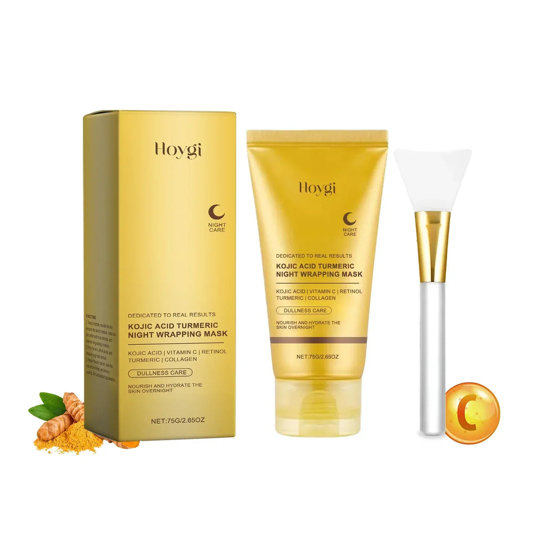 [Medicubeofficial] Kojic Acid Gurmeric Night Wrapping Mask | Overnatt Wrapping Mask, Morning Shed, Gurkmeja, niacinamid, C -vitamin