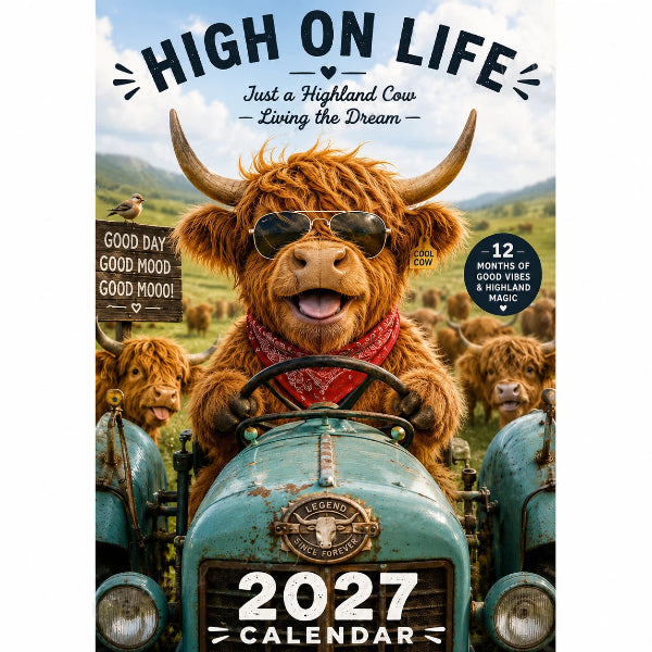 ✨️Surprise 60% Off！🐮May 2027 bring you booming luck！🔥2027 Funny Highland Cow Wall Calendar | A4 Hanging Calendar |