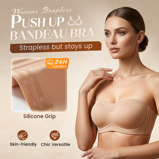 💞Reggiseno senza spalline da donna, reggiseno push-up a fascia, antiscivolo, senza ferretto, imbottito, comodo, senza cuciture, a tubo, in gel.