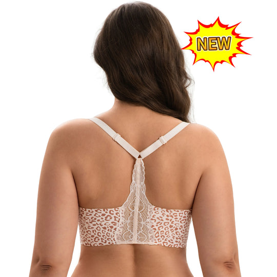 Lusait Lace Jelly Bra Bralettes for Women Pullover Bra Seamless Wireless Deep V Racerback Comfort Padded Everyday Tshirt Bra tiktokshopspringglowup summerwins,summerwins