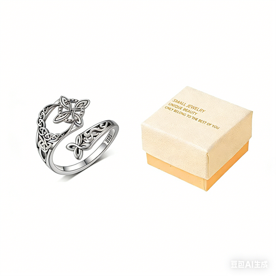 🔥Offener Ring aus keltischem Knoten aus 925er Sterlingsilber