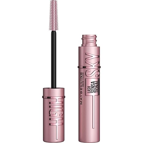 Maybelline Lash Sensational Sky High Washable Mascara Makeup, Volumizing, Lengthening, Defining, Curling, Multiplying, Buildable Formula, Very Black