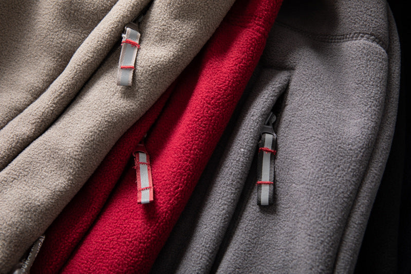 Dubbelskikts fleece huvajacka