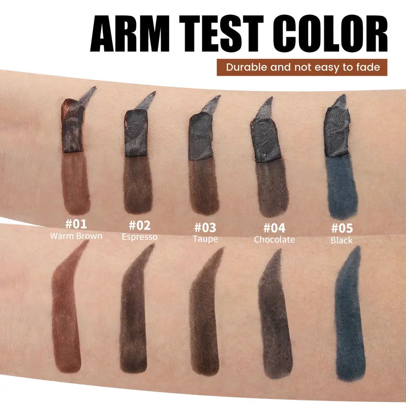 Tinta per sopracciglia a strappo in 5 colori: pigmento resistente all'acqua, che non sbiadisce e a lunga durata per una definizione precisa delle sopracciglia & Sopracciglia selvagge senza sforzo