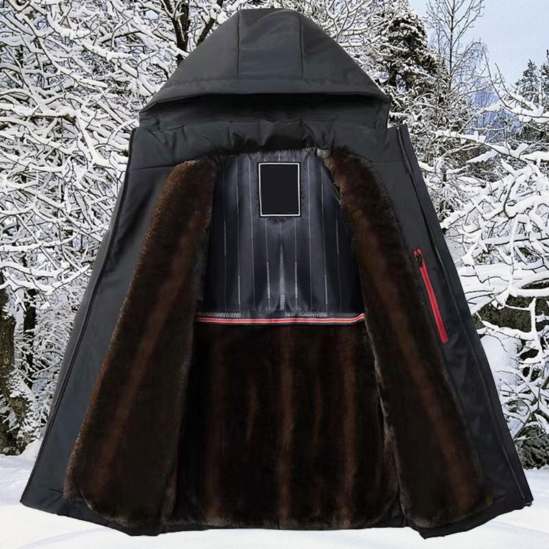 [Lämmin lahja] Miesten lämpöpaksu hupullinen Parka -takki