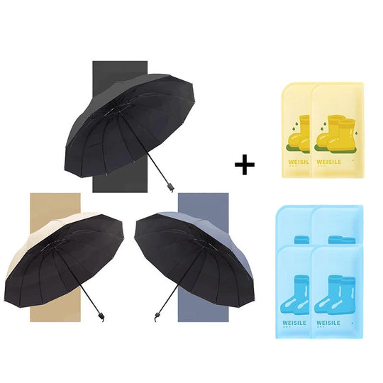 ⏳Aikarajoitettu 50%Alennus⏰12-ribinen suuri kokoontaitettava tuulenpitävä sateenvarjo🌂