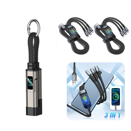 🔥Portachiavi con display digitale 4 in 1 e cavo di ricarica