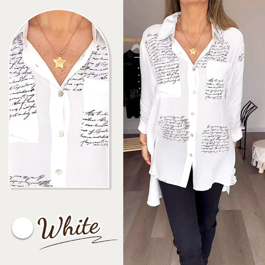 🌞Hot Sale 50% OFF🔥2026 New Hot Sale 💖 Letter Print Fashion Lapel Shirt