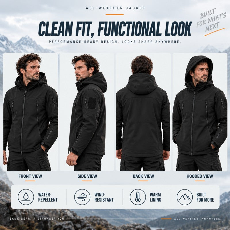 ⏳LAST DAY SALE!!💥 Built for Wind & Rain🌧️Men's Waterproof Insulated Outdoor Jacket