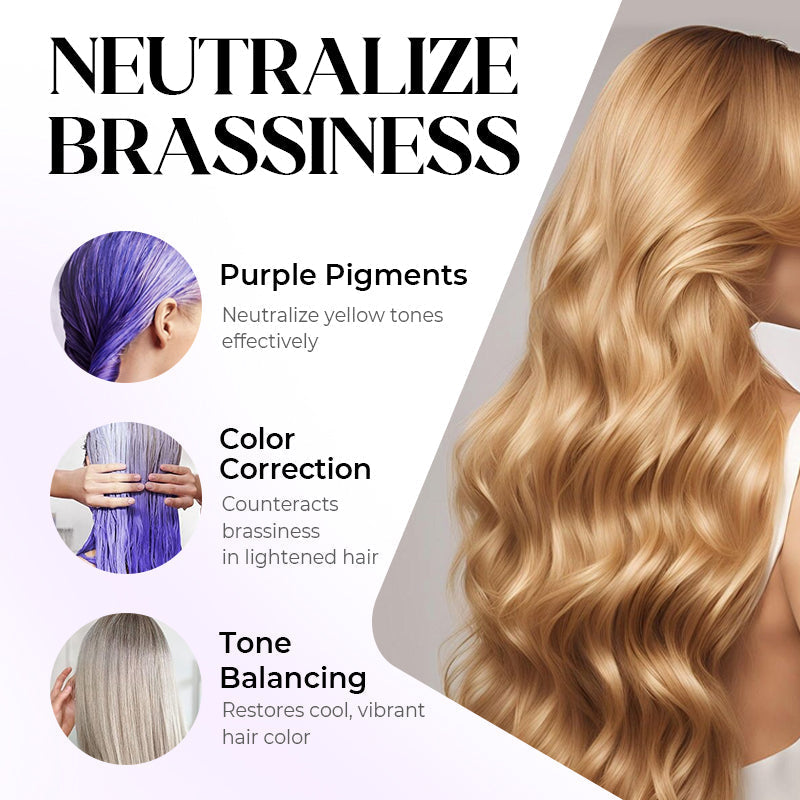 Maschera per capelli viola anti-ingiallimento 💜 Di' addio ai riflessi rossi! 💜