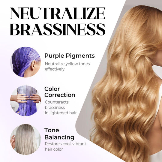 Maschera per capelli viola anti-ingiallimento 💜 Di' addio ai riflessi rossi! 💜