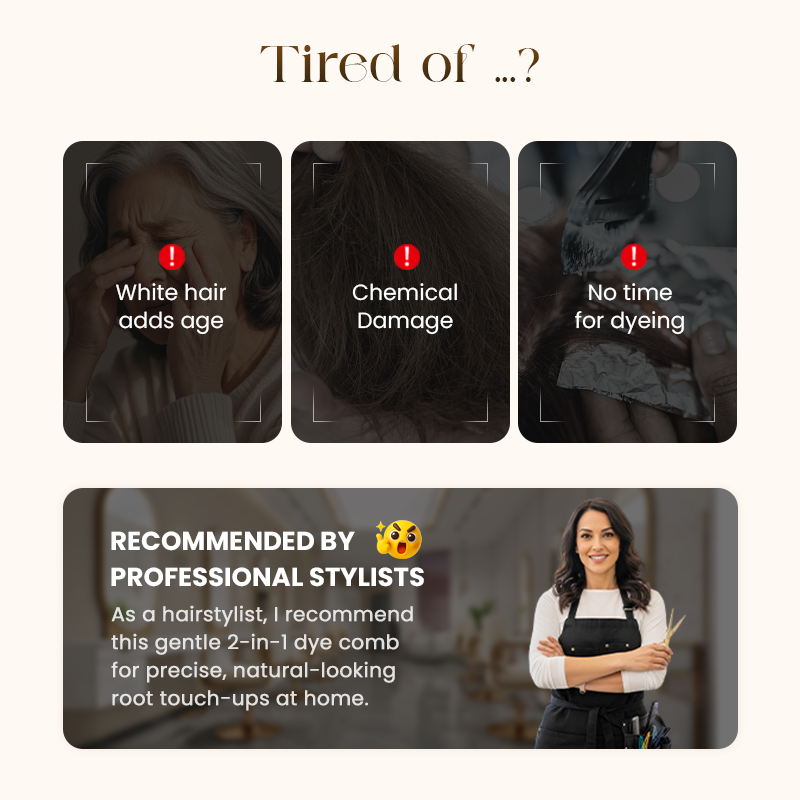 ✨Buy 1 Get 1 Free✨2-in-1 Convenient Hair Dye Comb For Gray Hair