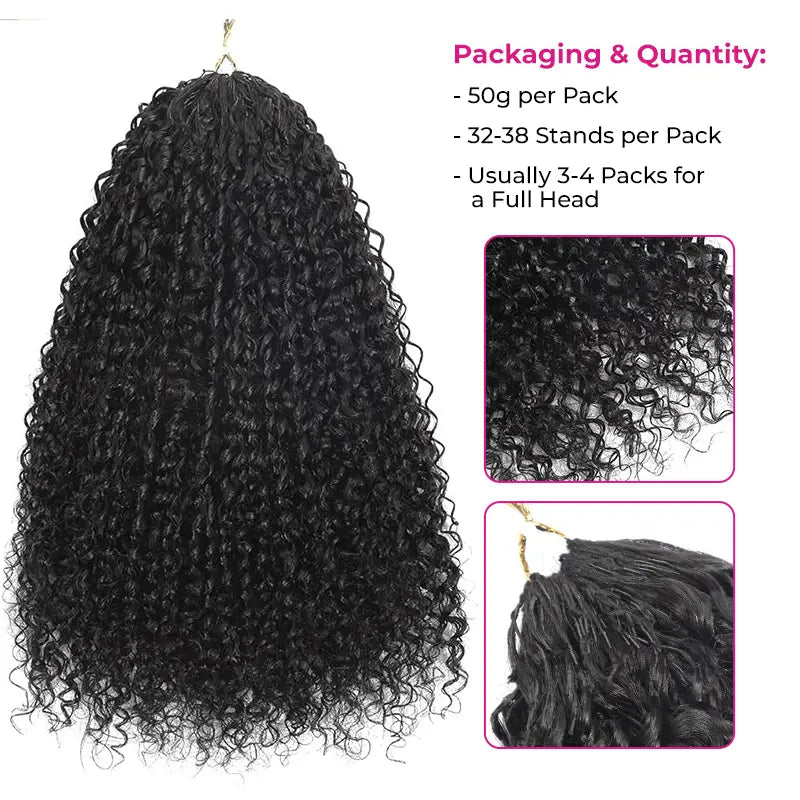 ISEE HAIR Echthaar-Häkelverlängerungen, Miracle Knots, vorgetrennt, 50 g/Packung – knotenlose Boho-Zöpfe, 4–5 Packungen für den ganzen Kopf, mehrere lockige & Wellentexturen