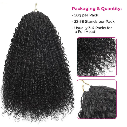 ISEE HAIR Echthaar-Häkelverlängerungen, Miracle Knots, vorgetrennt, 50 g/Packung – knotenlose Boho-Zöpfe, 4–5 Packungen für den ganzen Kopf, mehrere lockige & Wellentexturen