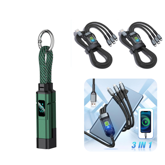 🔥Portachiavi con display digitale 4 in 1 e cavo di ricarica