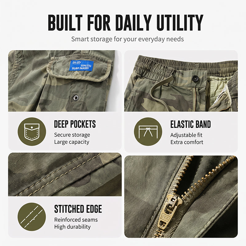 ✨ Men's Casual Relaxed Fit Cargo Shorts – Multi-Pockets, Breathable, Rugged 🌲