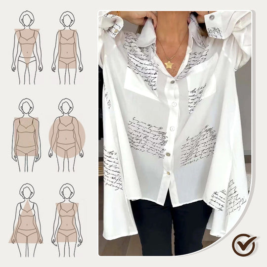 🌞Hot Sale 50% OFF🔥2026 New Hot Sale 💖 Letter Print Fashion Lapel Shirt