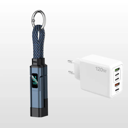 🔥Portachiavi con display digitale 4 in 1 e cavo di ricarica