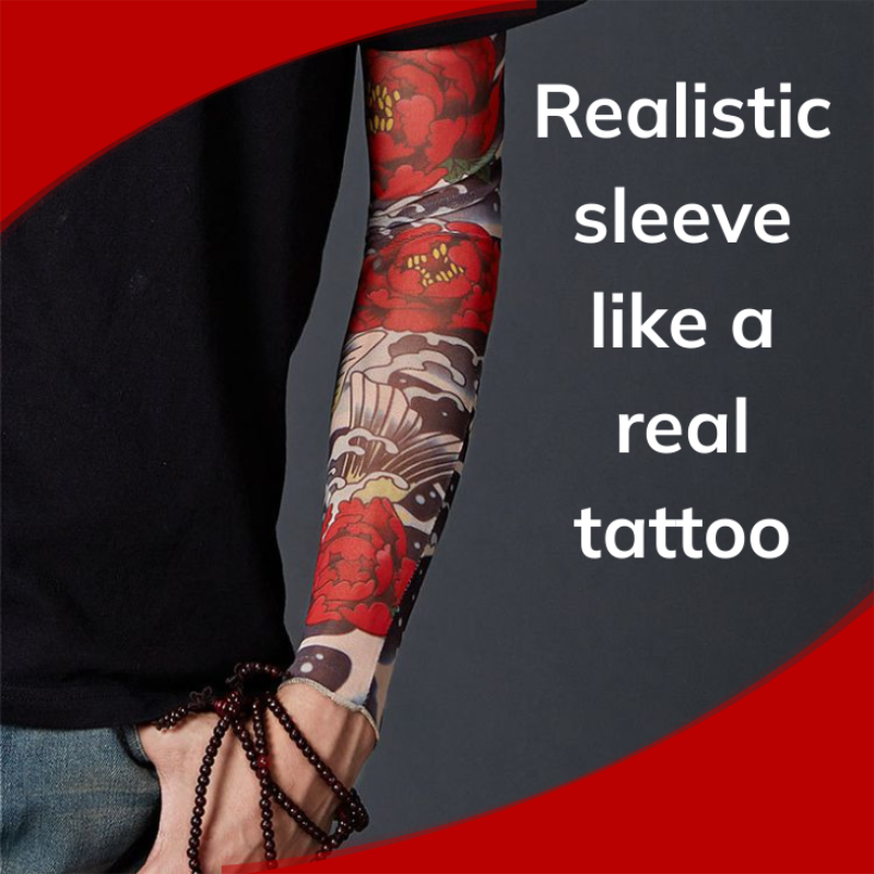 Manica tatuaggio di seta di ghiaccio anti-uv