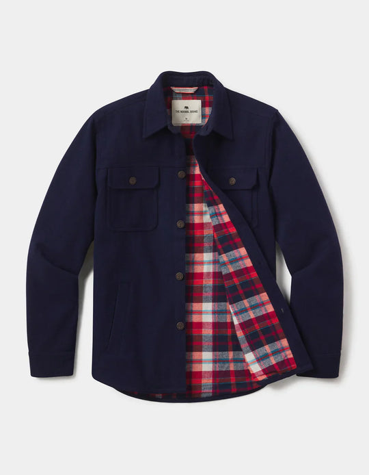 Flannel Lined Workwear Jacket in Navy Plaid