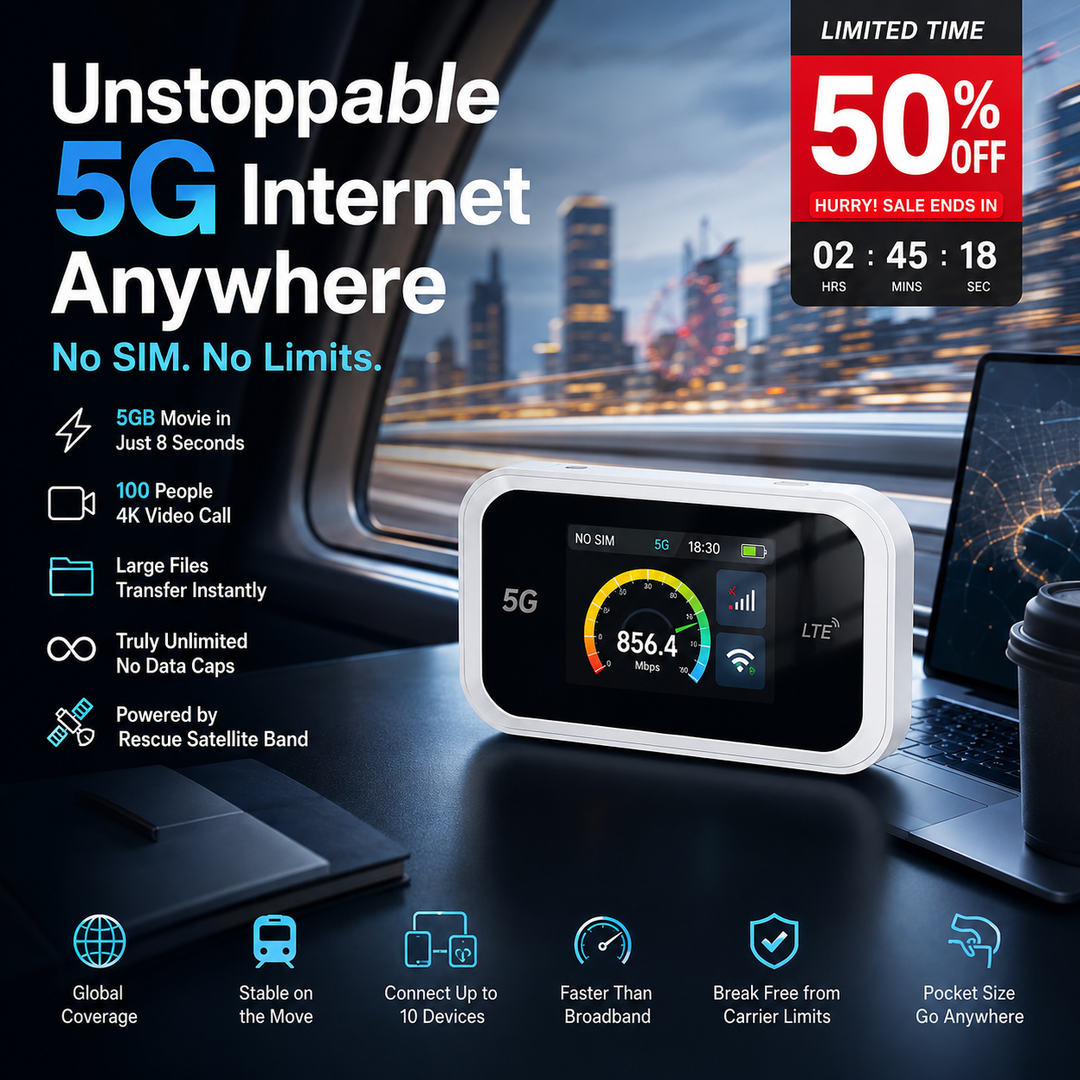 📶Mobile hotspot with full Wi-Fi coverage