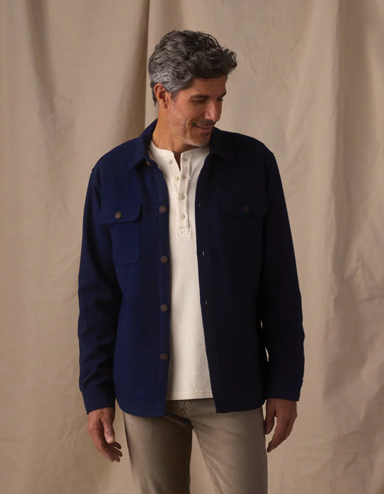 Flannel Lined Workwear Jacket in Navy Plaid