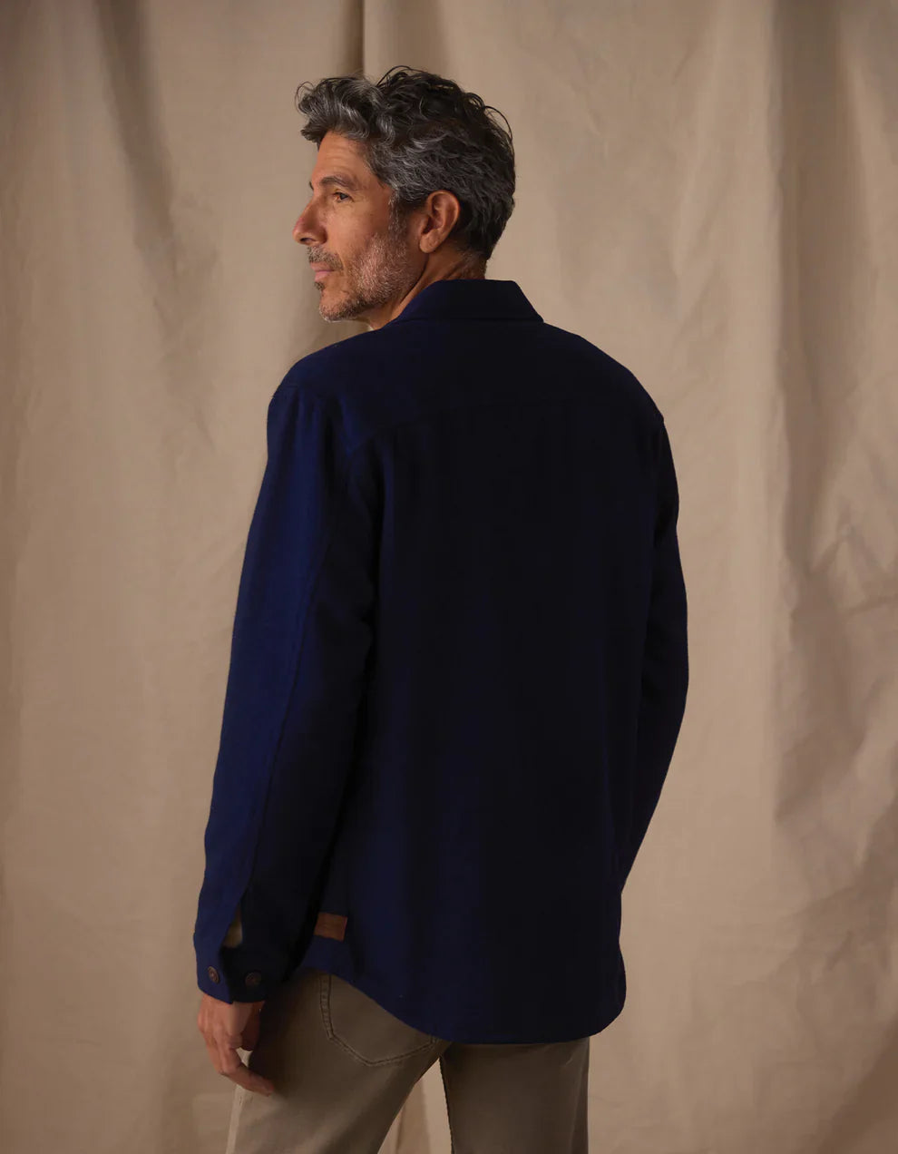 Flannel Lined Workwear Jacket in Navy Plaid