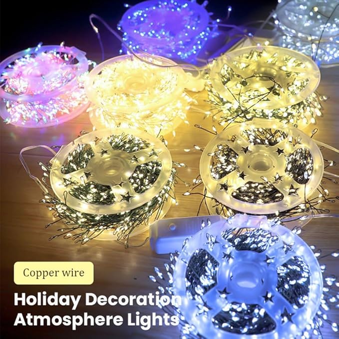 🎄🎁Catena luminosa a forma di petardo in filo di rame
