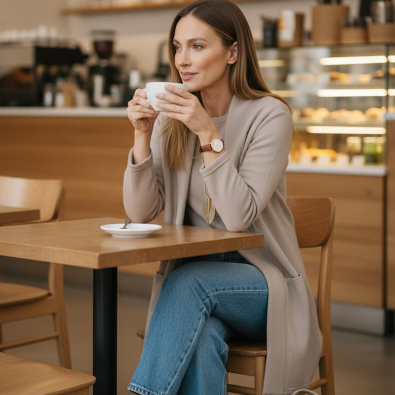 ⏳Offerta speciale a tempo limitato⏰Elegante set da 3 pezzi composto da cardigan lungo, top e pantaloni💞