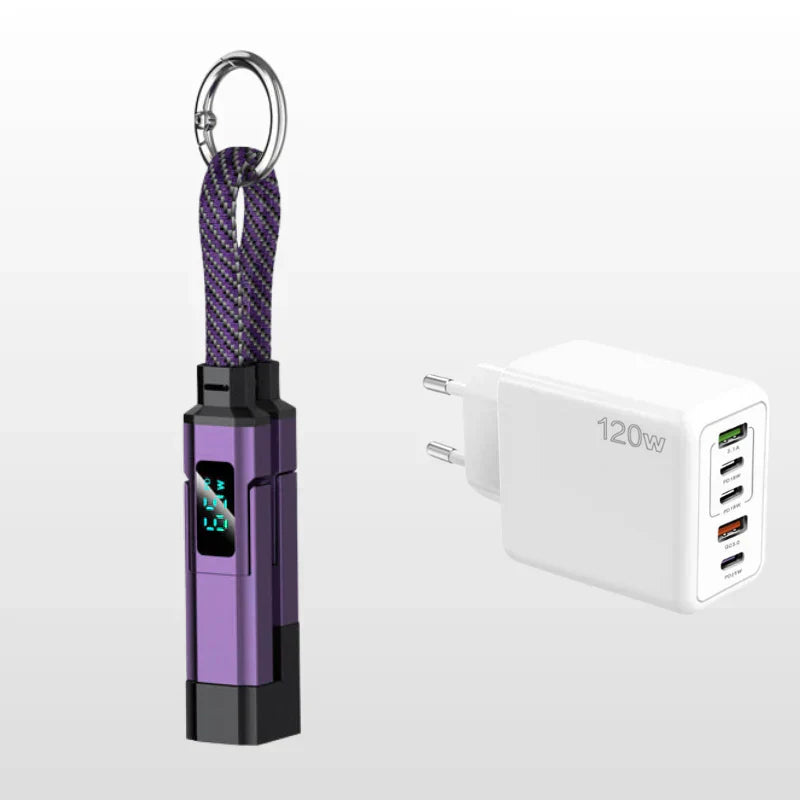 🔥Portachiavi con display digitale 4 in 1 e cavo di ricarica