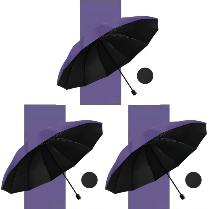 ⏳Aikarajoitettu 50%Alennus⏰12-ribinen suuri kokoontaitettava tuulenpitävä sateenvarjo🌂