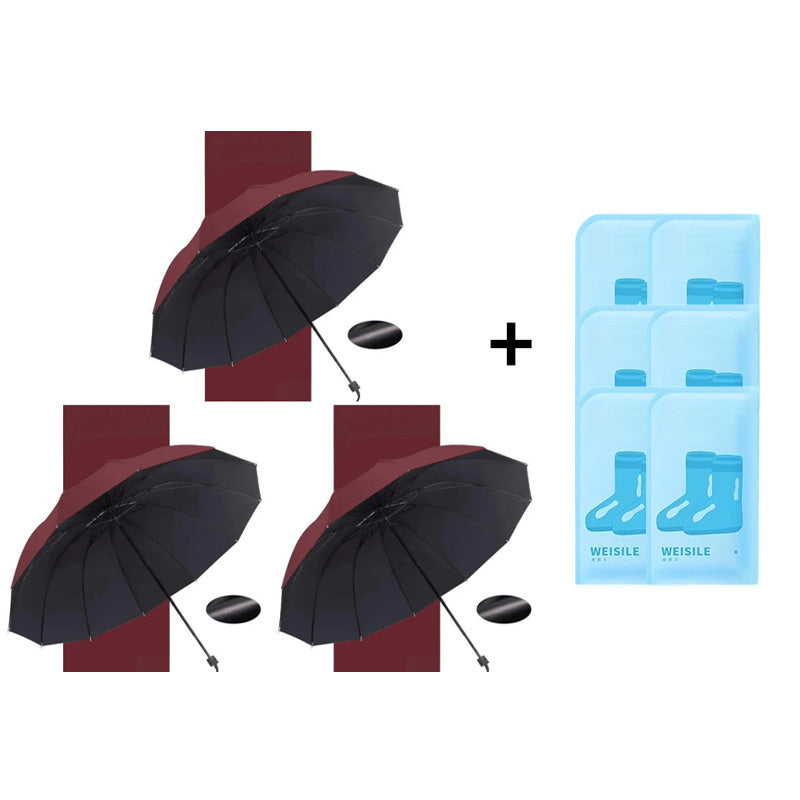 ⏳Aikarajoitettu 50%Alennus⏰12-ribinen suuri kokoontaitettava tuulenpitävä sateenvarjo🌂