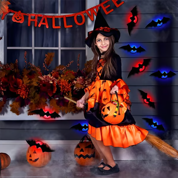 🎃PRE-VENDITA DI HALLOWEEN 50% DI SCONTO👻Pipistrelli illuminati 3D di Halloween🦇Design 3D ultra realistico per il massimo effetto spaventoso