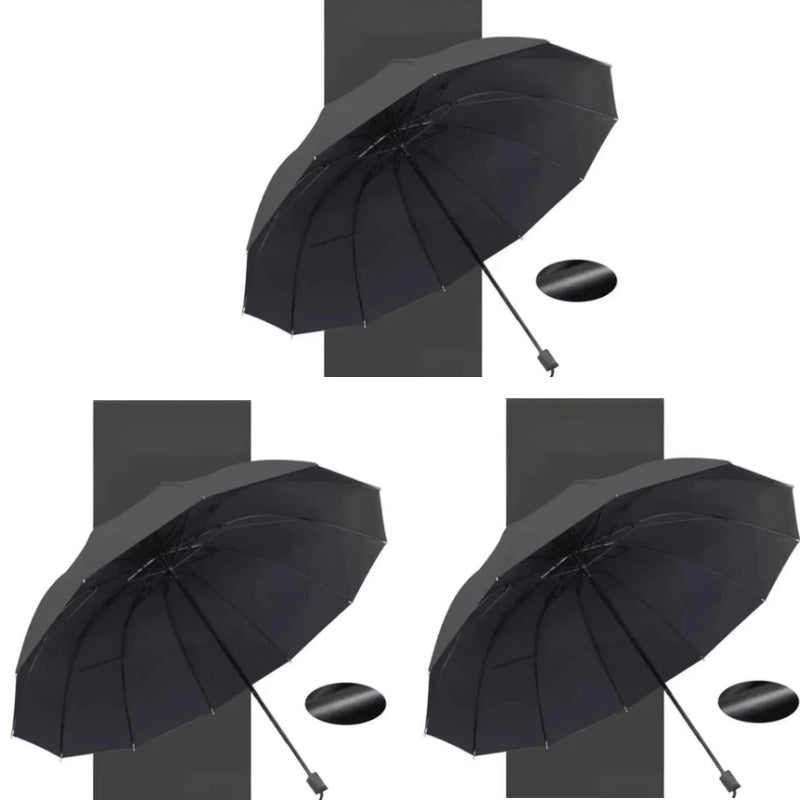 ⏳Aikarajoitettu 50%Alennus⏰12-ribinen suuri kokoontaitettava tuulenpitävä sateenvarjo🌂