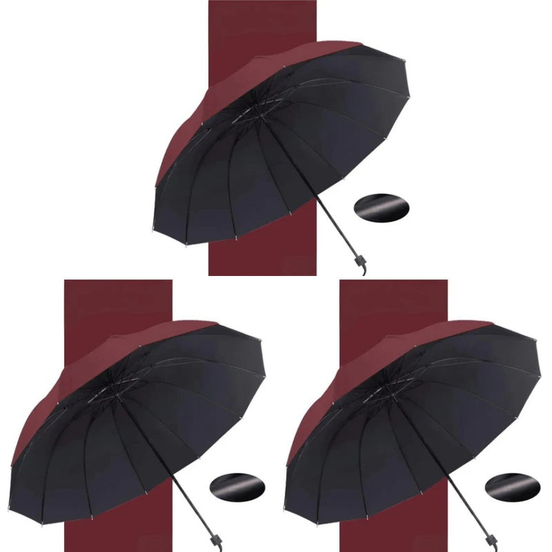 ⏳Aikarajoitettu 50%Alennus⏰12-ribinen suuri kokoontaitettava tuulenpitävä sateenvarjo🌂