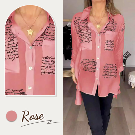 🌞Hot Sale 50% OFF🔥2026 New Hot Sale 💖 Letter Print Fashion Lapel Shirt