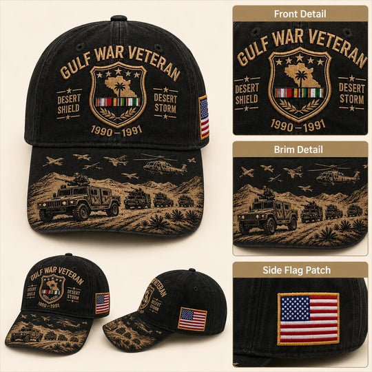 Gulf War Veteran Desert Shield & Desert Storm Commemorative Cap