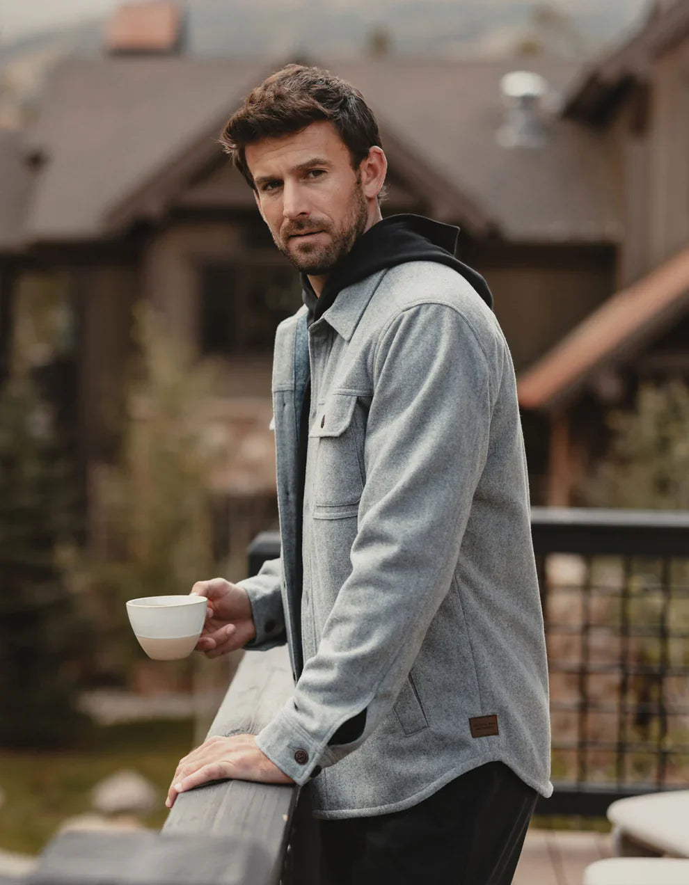 Flannel Lined Workwear Jacket in Navy Plaid