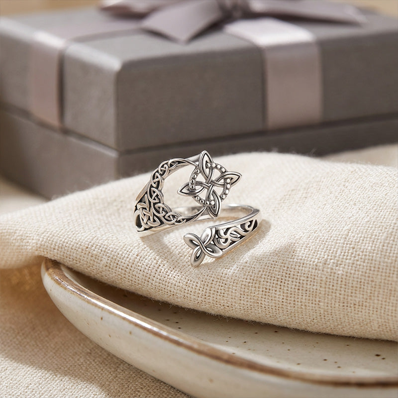 🔥Offener Ring aus keltischem Knoten aus 925er Sterlingsilber