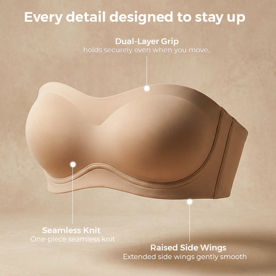 💞Reggiseno senza spalline da donna, reggiseno push-up a fascia, antiscivolo, senza ferretto, imbottito, comodo, senza cuciture, a tubo, in gel.