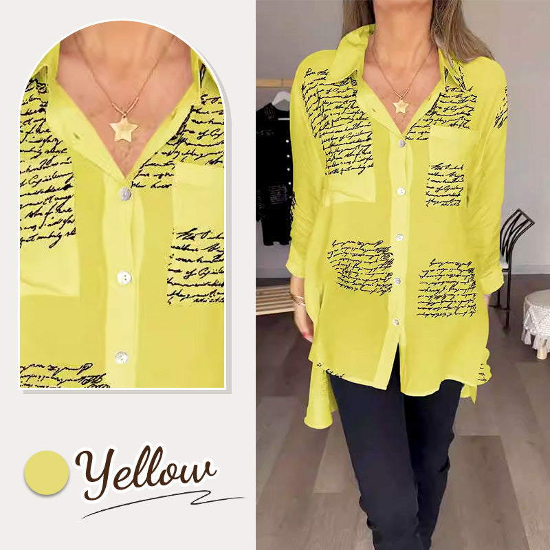 🌞Hot Sale 50% OFF🔥2026 New Hot Sale 💖 Letter Print Fashion Lapel Shirt