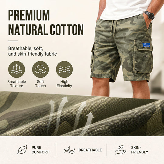 ✨ Men's Casual Relaxed Fit Cargo Shorts – Multi-Pockets, Breathable, Rugged 🌲