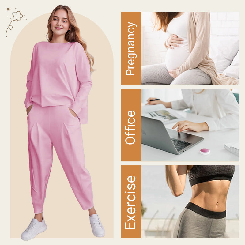 ❤️‍🔥Opruiming - 50% KORTING🤍Set van 2 tops met ronde hals en lange mouwen en broek