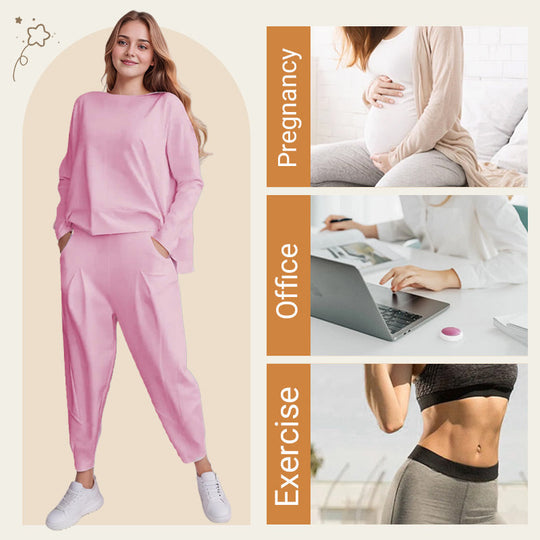 ❤️‍🔥Opruiming - 50% KORTING🤍Set van 2 tops met ronde hals en lange mouwen en broek