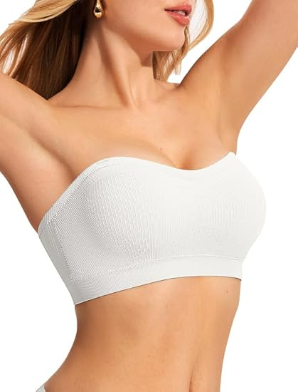 ProKloud Reggiseni push up senza spalline da donna Reggiseno a fascia senza fili Bralette convertibile imbottita con parte superiore in silicone antiscivolo