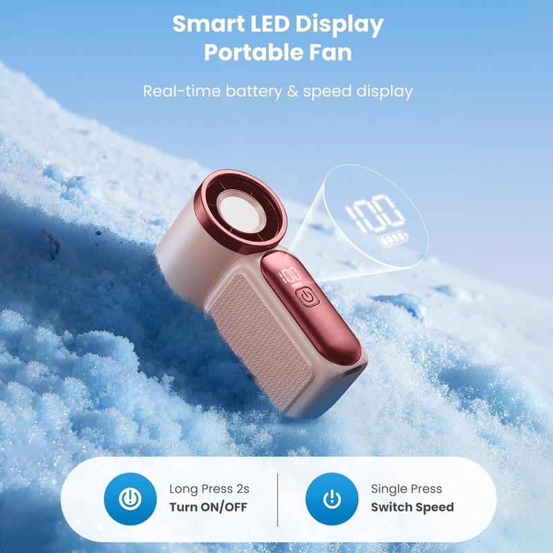❄️ Ventilatore portatile Turbo – 16900 giri/minuto, 6 velocità, display a LED